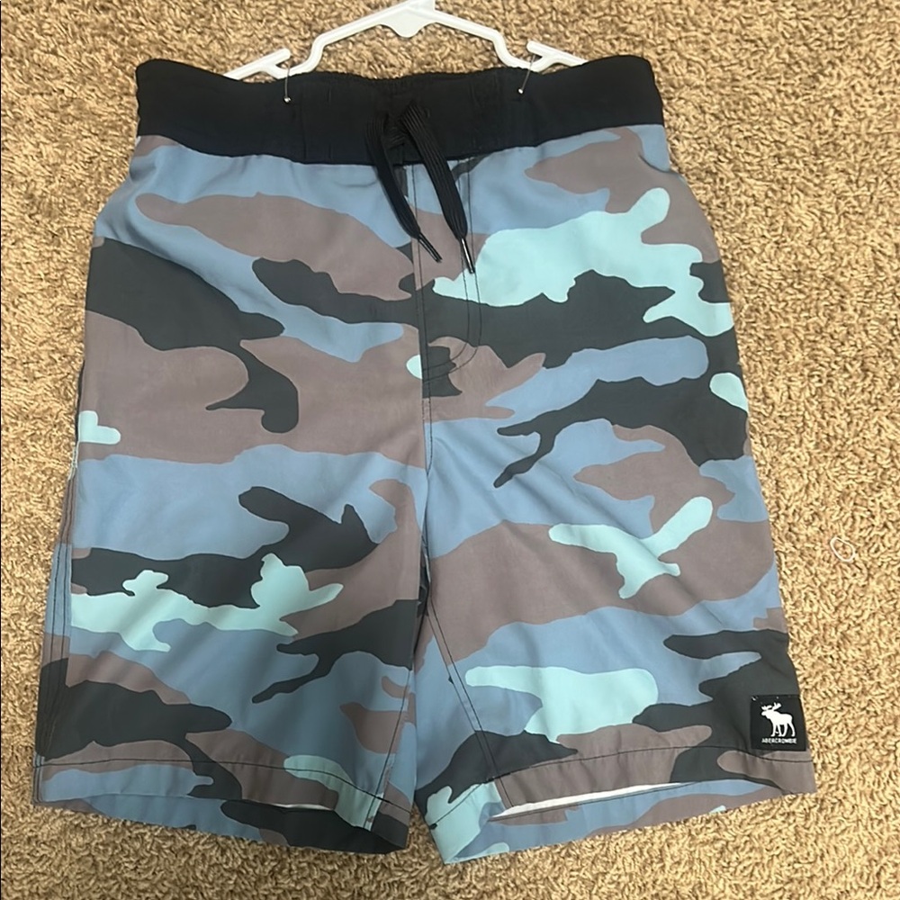 Abercrombie Kids - Blue Camouflage Swim Shorts - Size 11/12